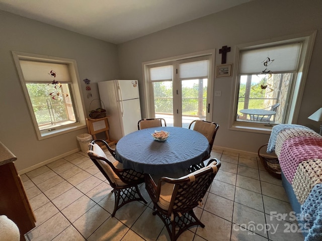 tiled dining room featuring a wealth of natural light