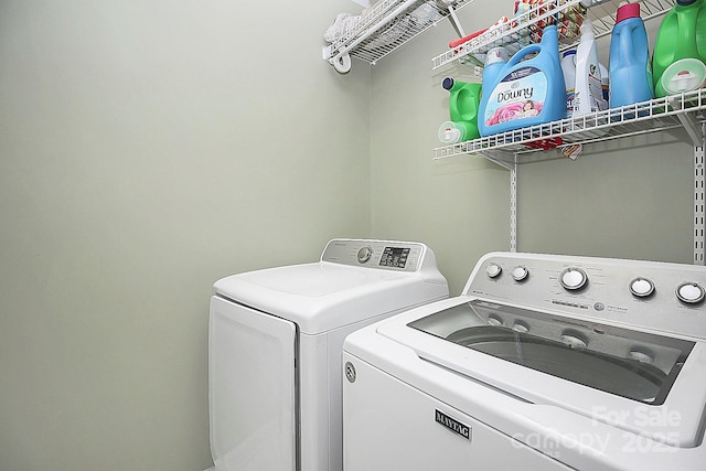 laundry room featuring washer and clothes dryer