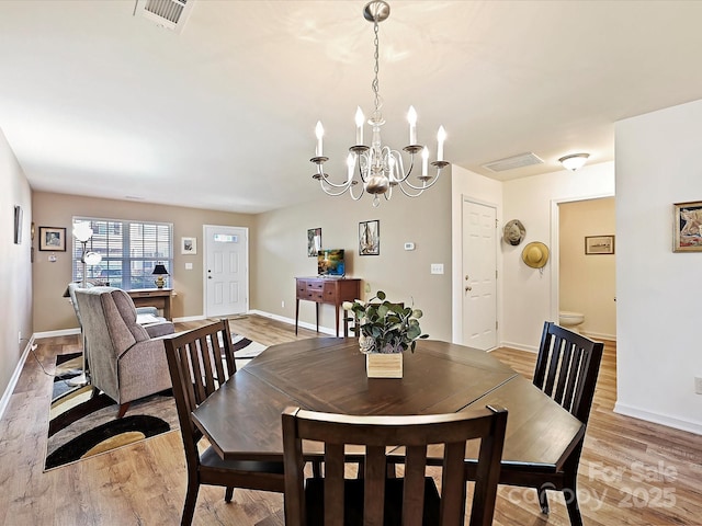 dining area with light wood-type flooring