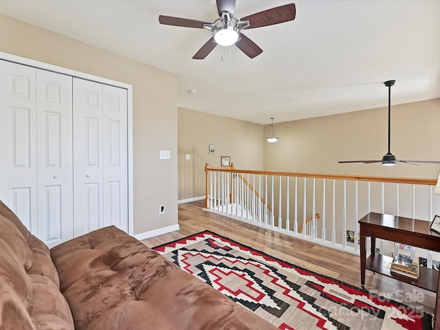 living area featuring hardwood / wood-style floors