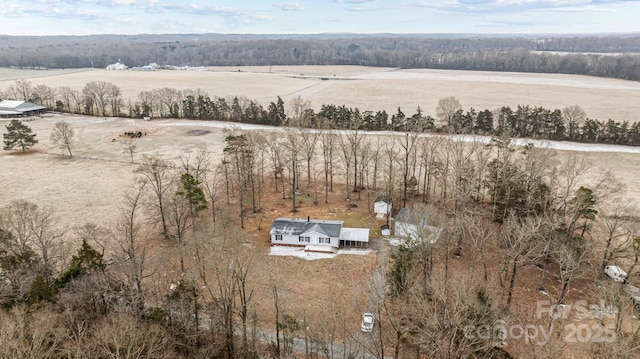 drone / aerial view with a rural view