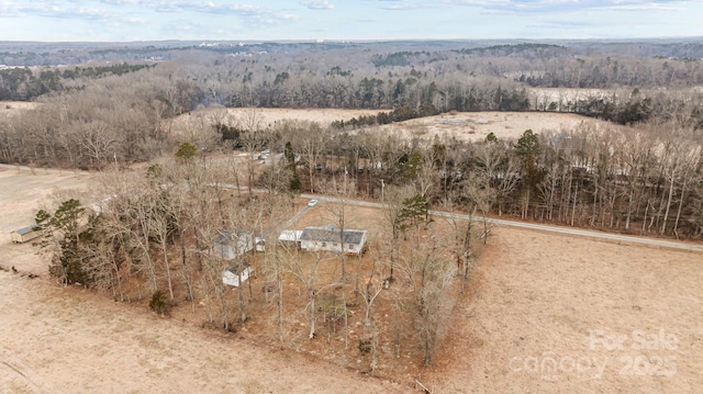 aerial view with a rural view