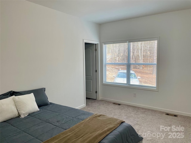 bedroom with carpet