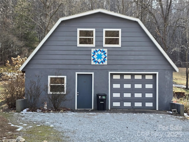 view of garage