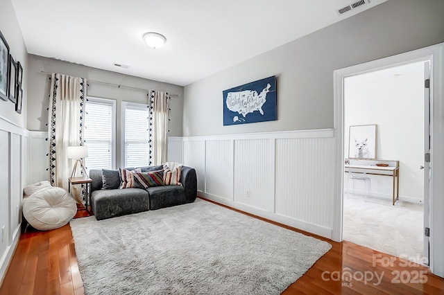 living room with hardwood / wood-style flooring