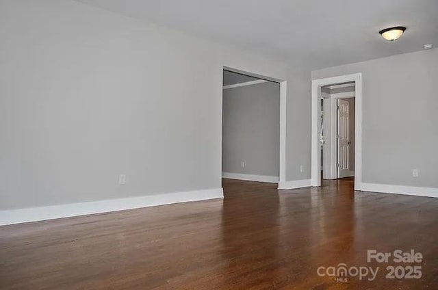 unfurnished bedroom featuring dark hardwood / wood-style floors