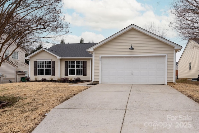 ranch-style home with a garage