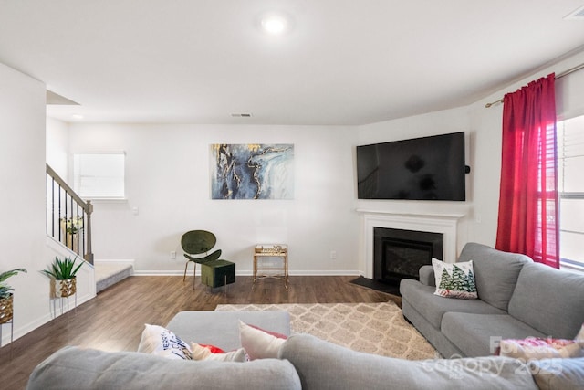 living room featuring hardwood / wood-style floors