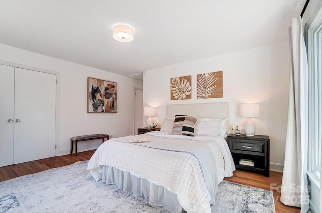 bedroom featuring light hardwood / wood-style floors