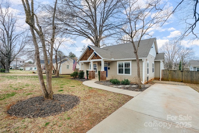 view of front of home with a front yard