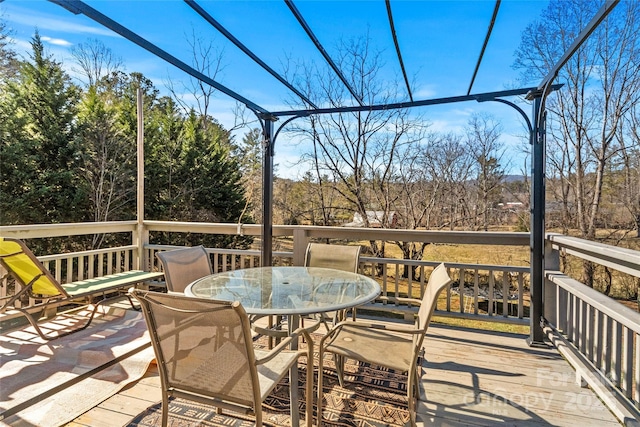 view of patio featuring a deck