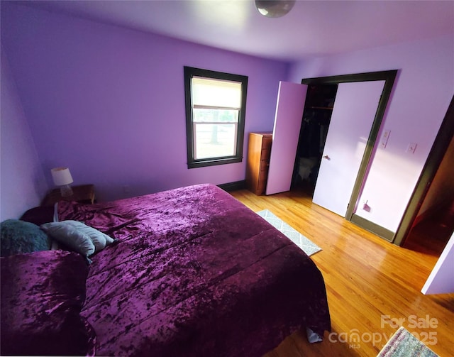 bedroom featuring light hardwood / wood-style flooring