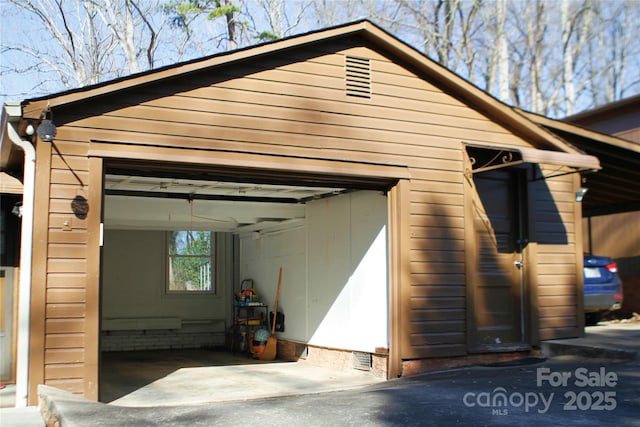 view of garage