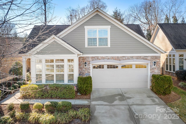 view of front facade with a garage