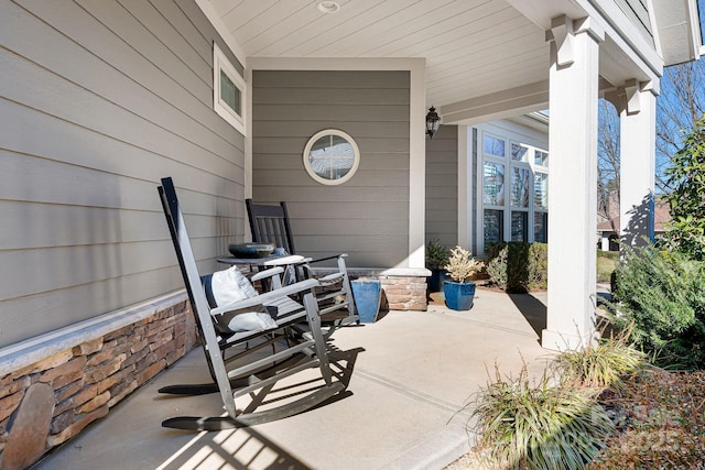 view of patio / terrace featuring covered porch