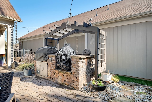 view of patio / terrace with a grill