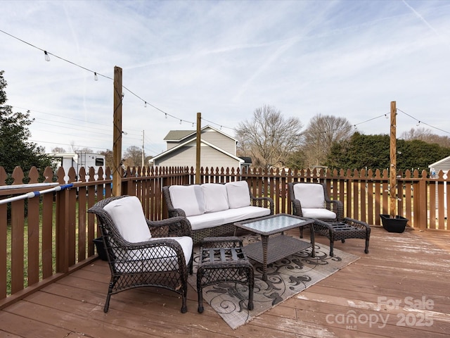 deck featuring an outdoor hangout area