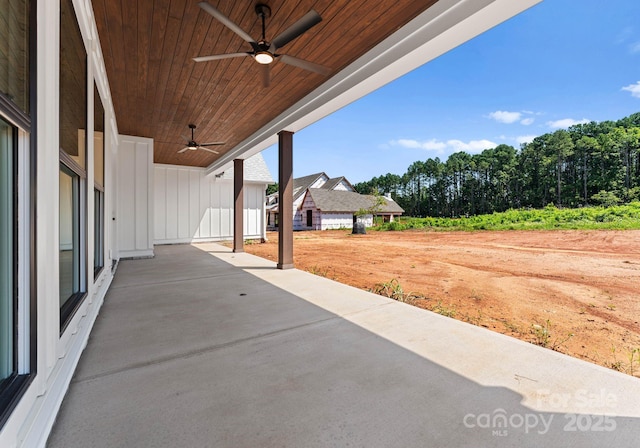 view of patio / terrace with ceiling fan