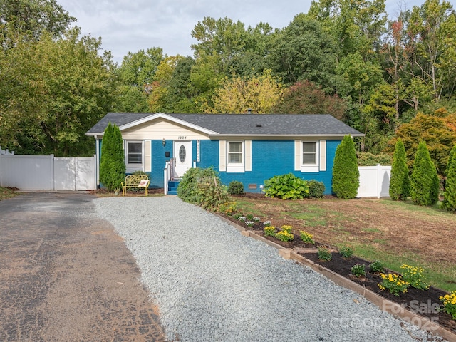 view of single story home