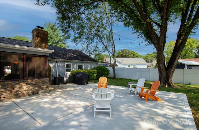 view of patio with central AC