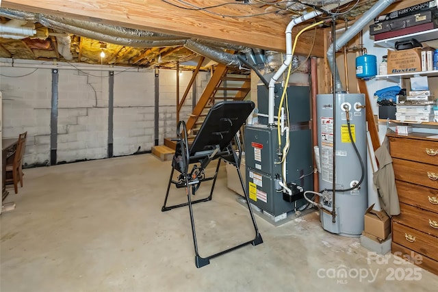 utility room featuring gas water heater