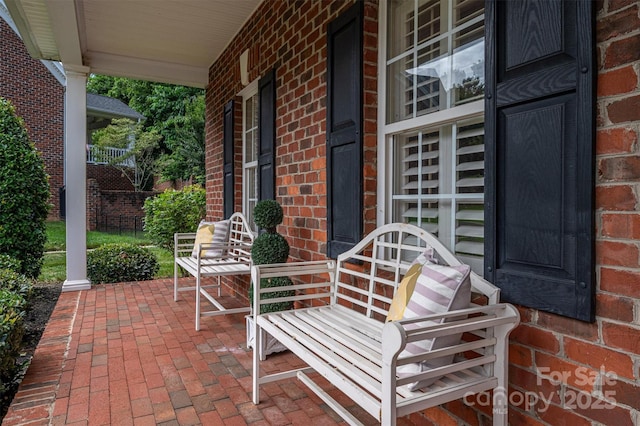 view of patio with covered porch