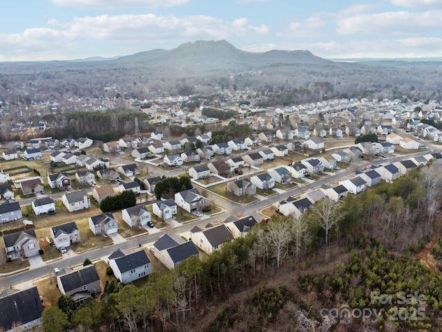 bird's eye view with a mountain view