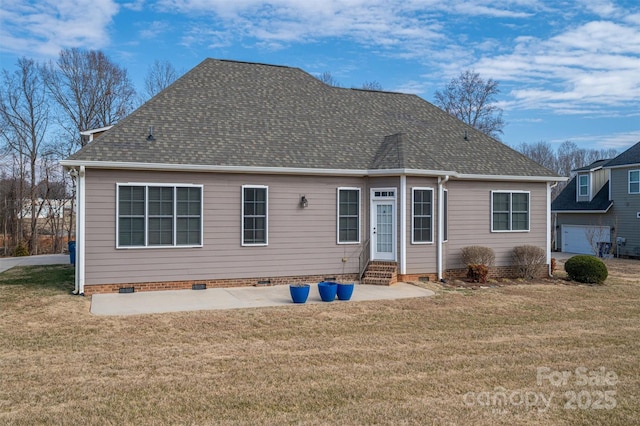 back of house with a yard