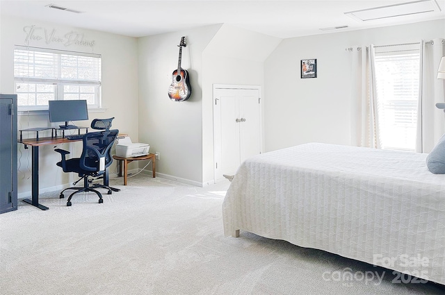 view of carpeted bedroom