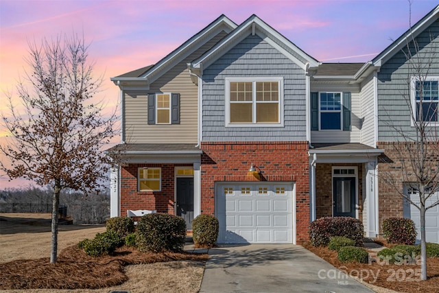 view of front of house with a garage