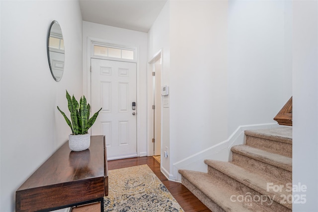 entrance foyer with wood-type flooring