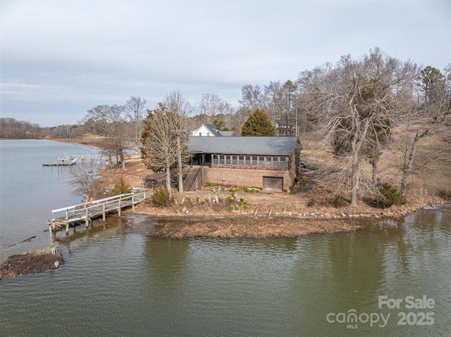 exterior space featuring a water view