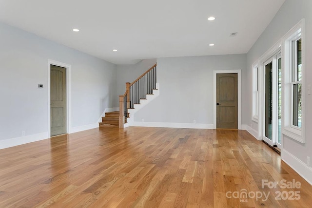 empty room featuring light hardwood / wood-style floors