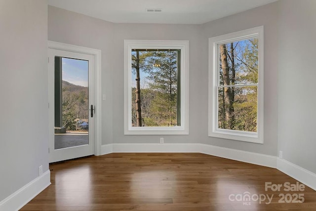 interior space featuring dark hardwood / wood-style flooring