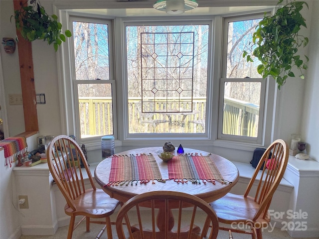 dining room with breakfast area and plenty of natural light