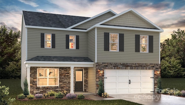 craftsman-style home featuring a garage