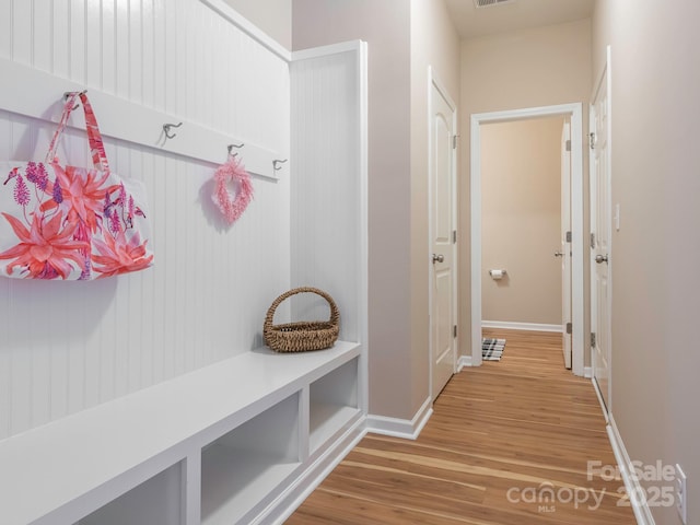 mudroom featuring hardwood / wood-style floors