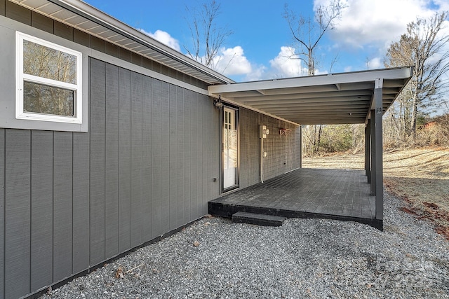 view of patio featuring a wooden deck