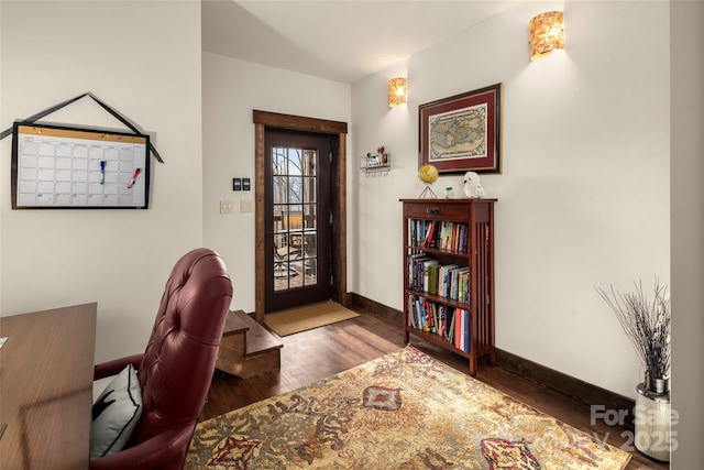 office featuring dark hardwood / wood-style floors