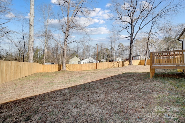 view of yard featuring a deck