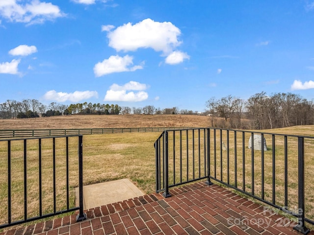 view of patio featuring a rural view