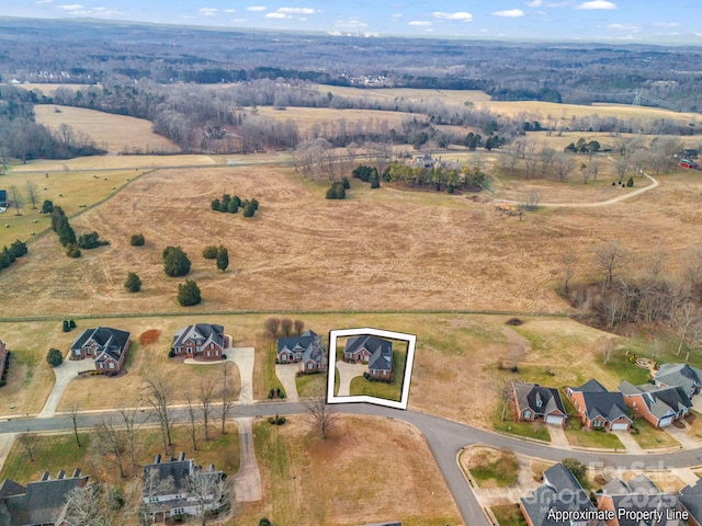 aerial view with a rural view