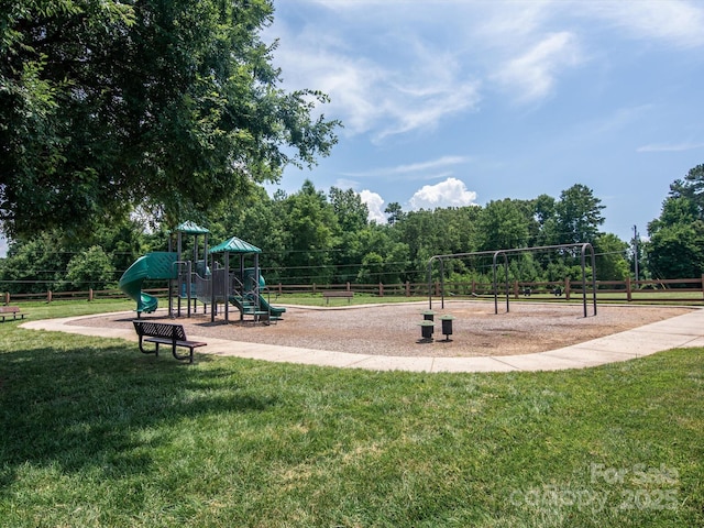 view of play area featuring a yard