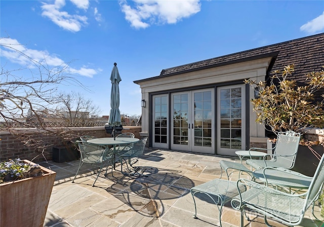 view of patio featuring french doors