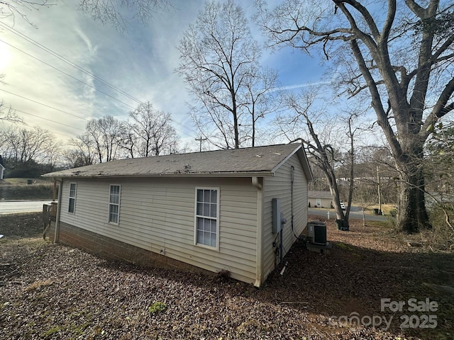 view of home's exterior featuring central AC