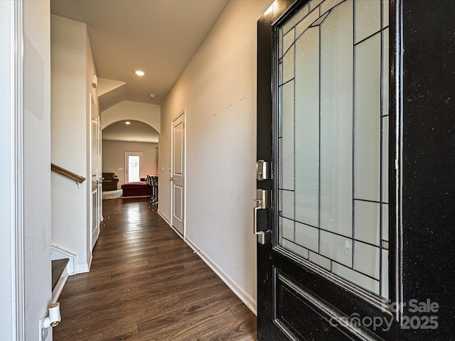 interior space featuring dark hardwood / wood-style floors