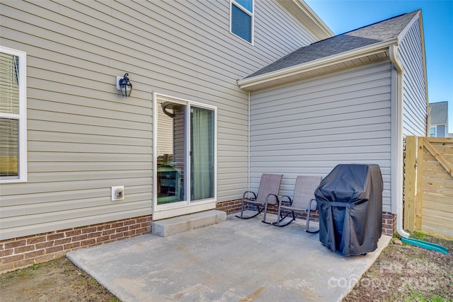 view of patio / terrace featuring a grill