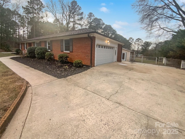 view of home's exterior with a garage