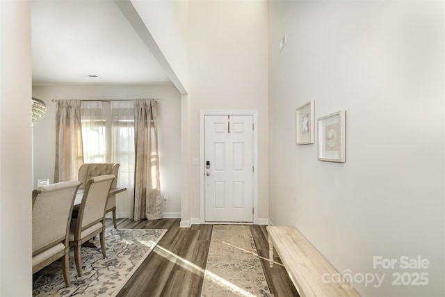 entrance foyer featuring hardwood / wood-style flooring