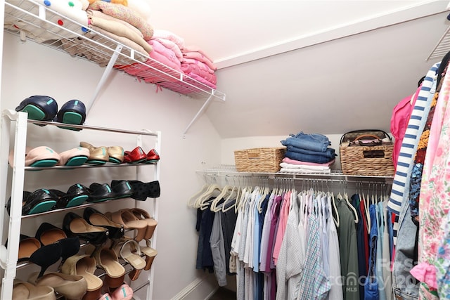 view of walk in closet